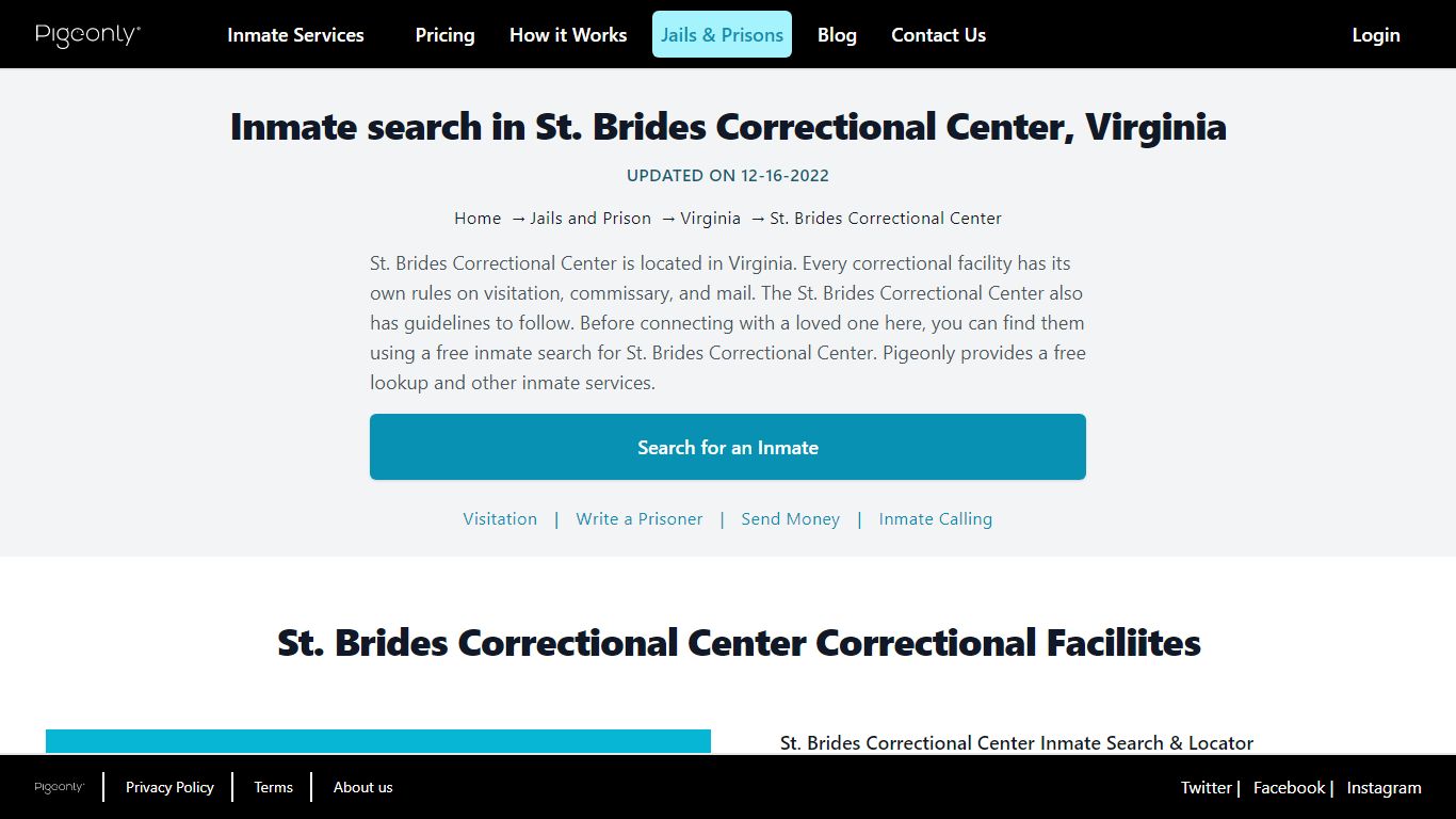Inmate Search St. Brides Correctional Center, Virginia | Pigeonly
